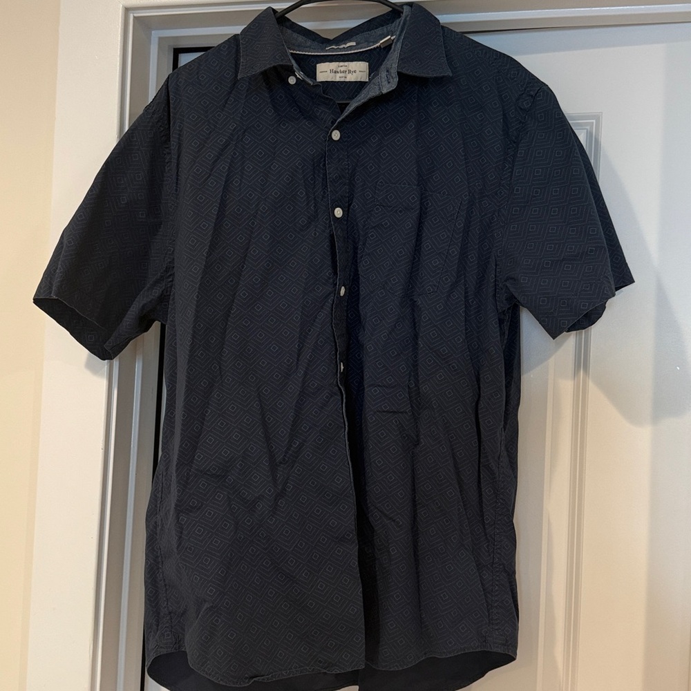 Hawker Rye Navy Short Sleeve Button-Up Shirt